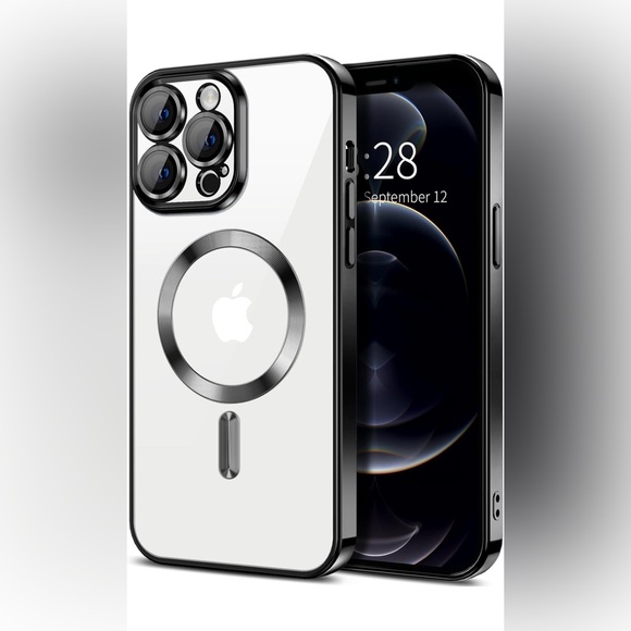 Hython Magnetic Clear Case for iPhone 12 Pro Max Case 6.7 Black   NEW - Picture 1 of 12